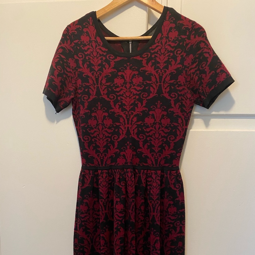 Black and red sweater dress